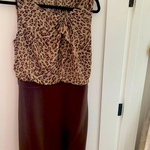 Dress with Leopard Lined Silky Top—One Piece